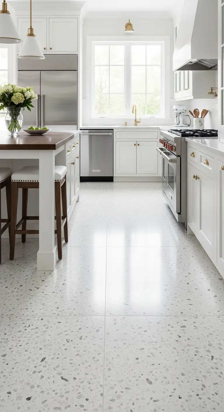 17. White Terrazzo Flooring