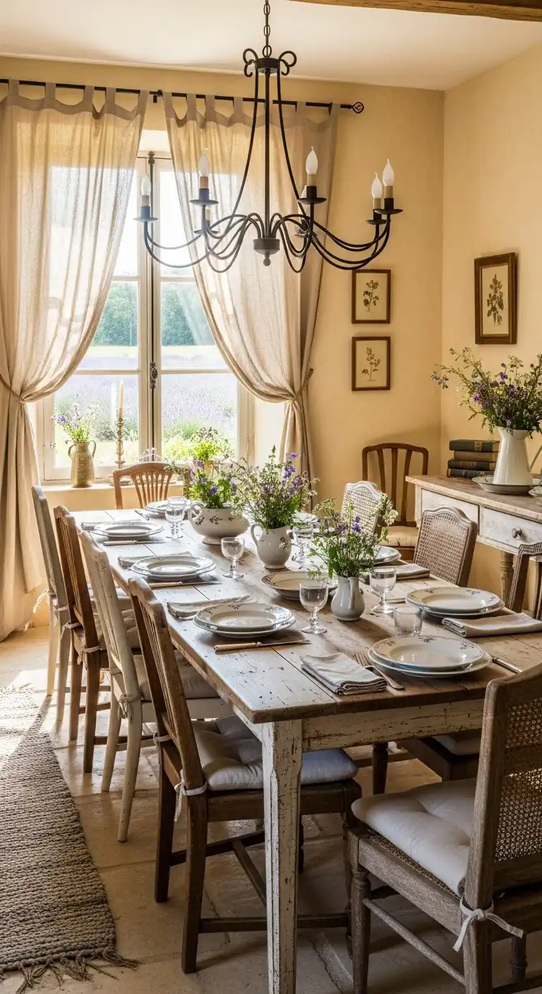 18. Draped Linen Curtains