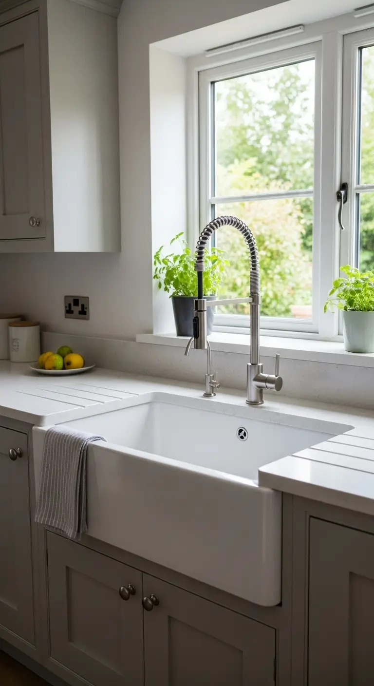 18. Fireclay Single Basin Sink