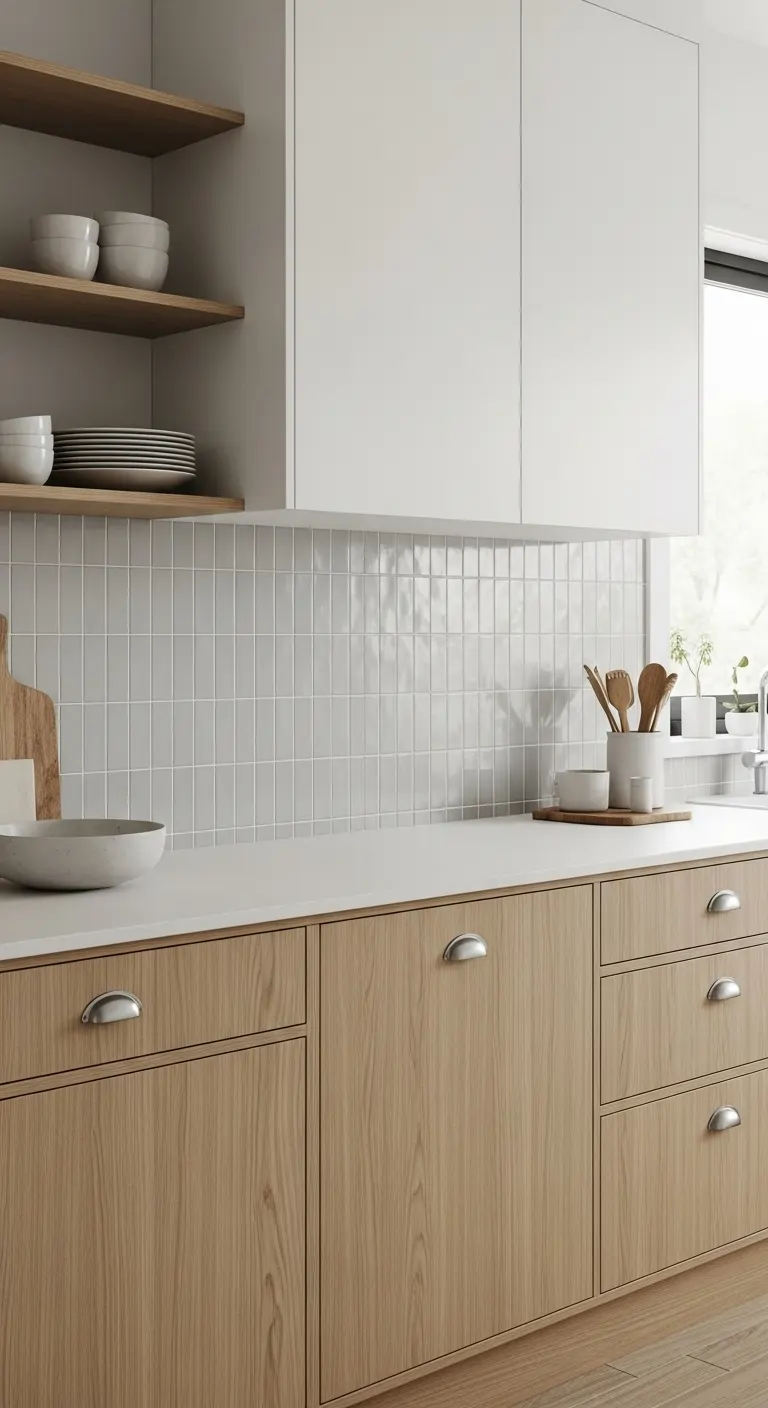 18. Vertical Stacked Tiles for a Fresh Direction