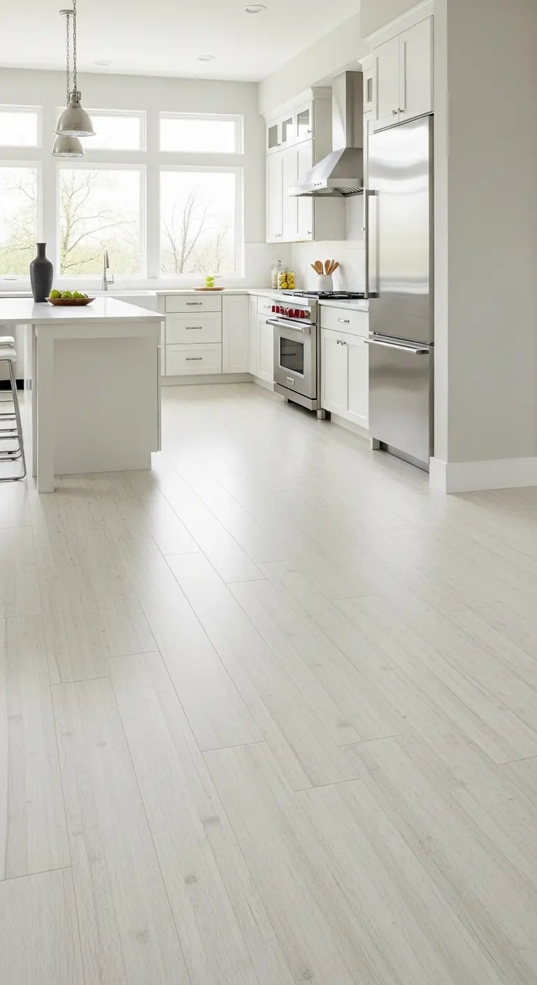 18. Whitewashed Bamboo Flooring