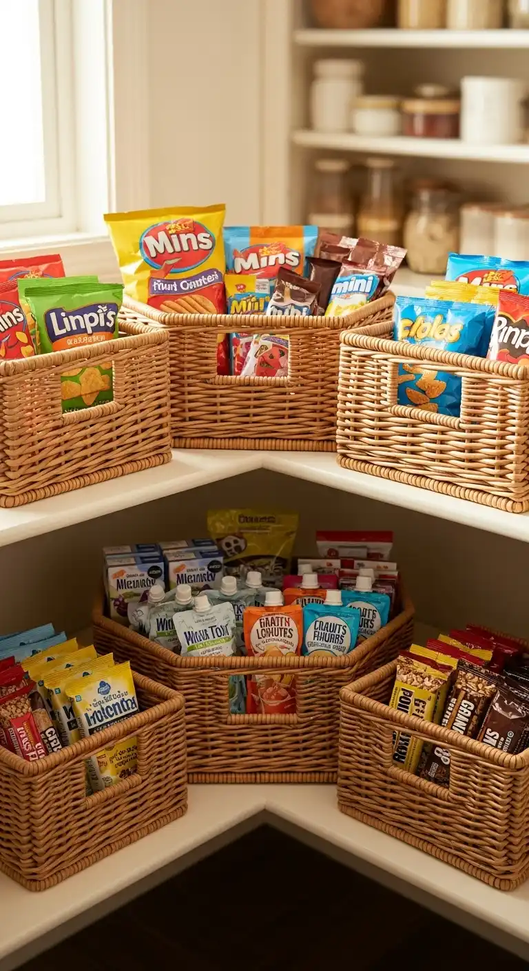 19. Baskets for Kids’ Snacks