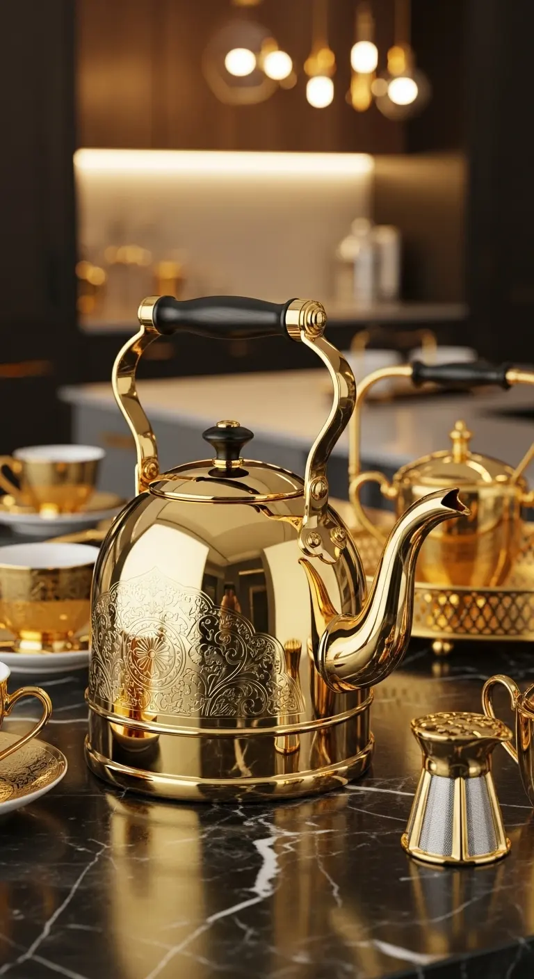 Gold-Plated Tea Kettle
