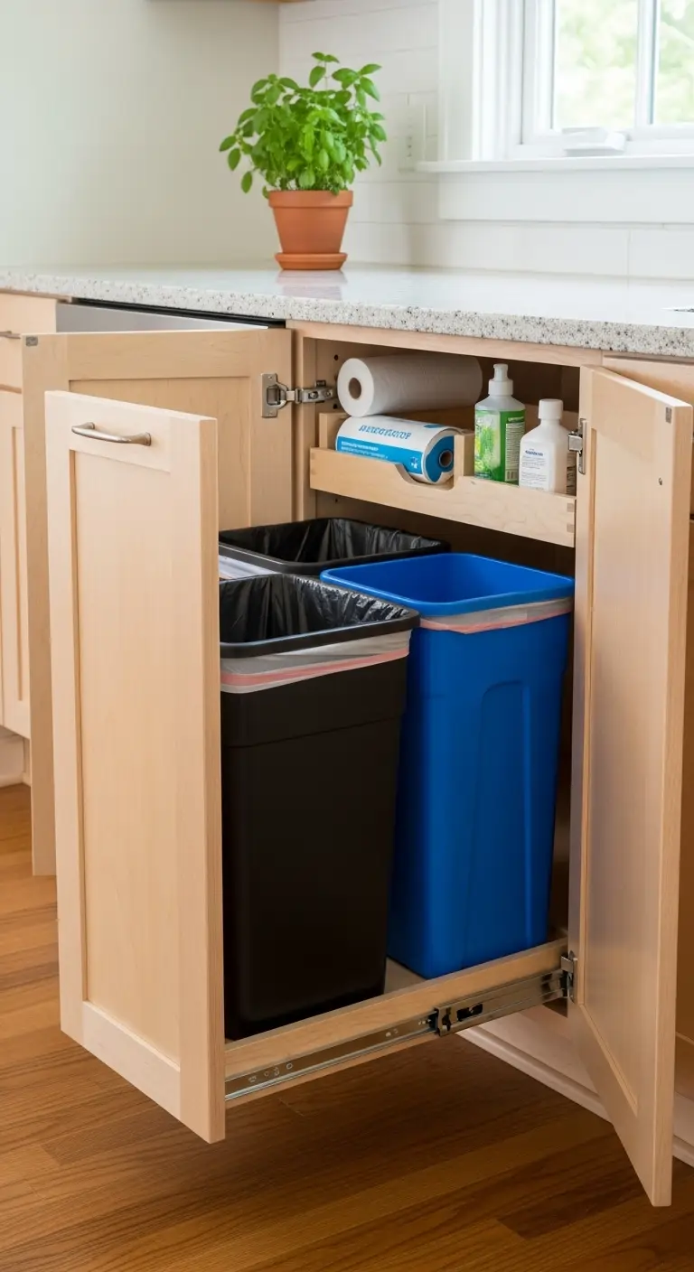 19. Implement a Pull-Out Trash and Recycling Bin