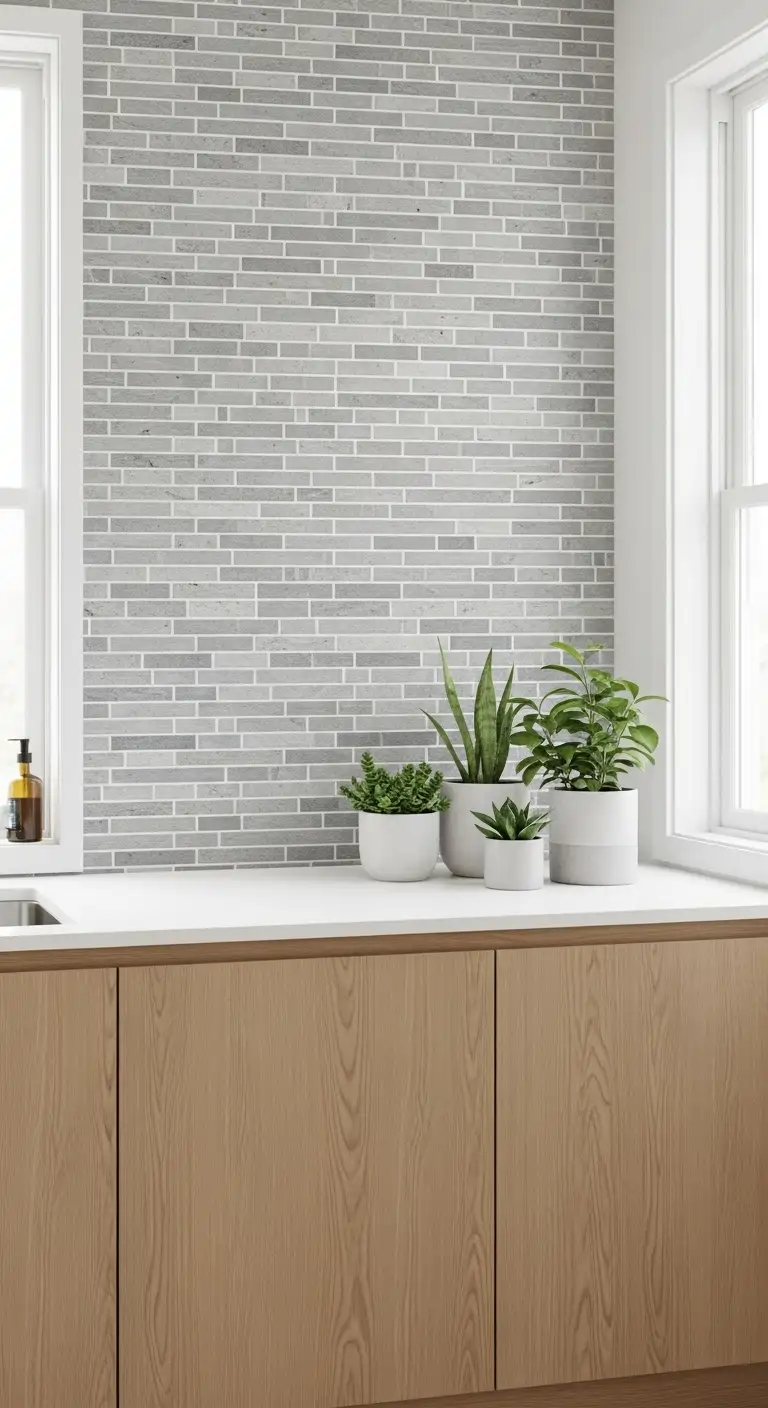 19. Minimalist Stone Mosaic for Subtle Detail