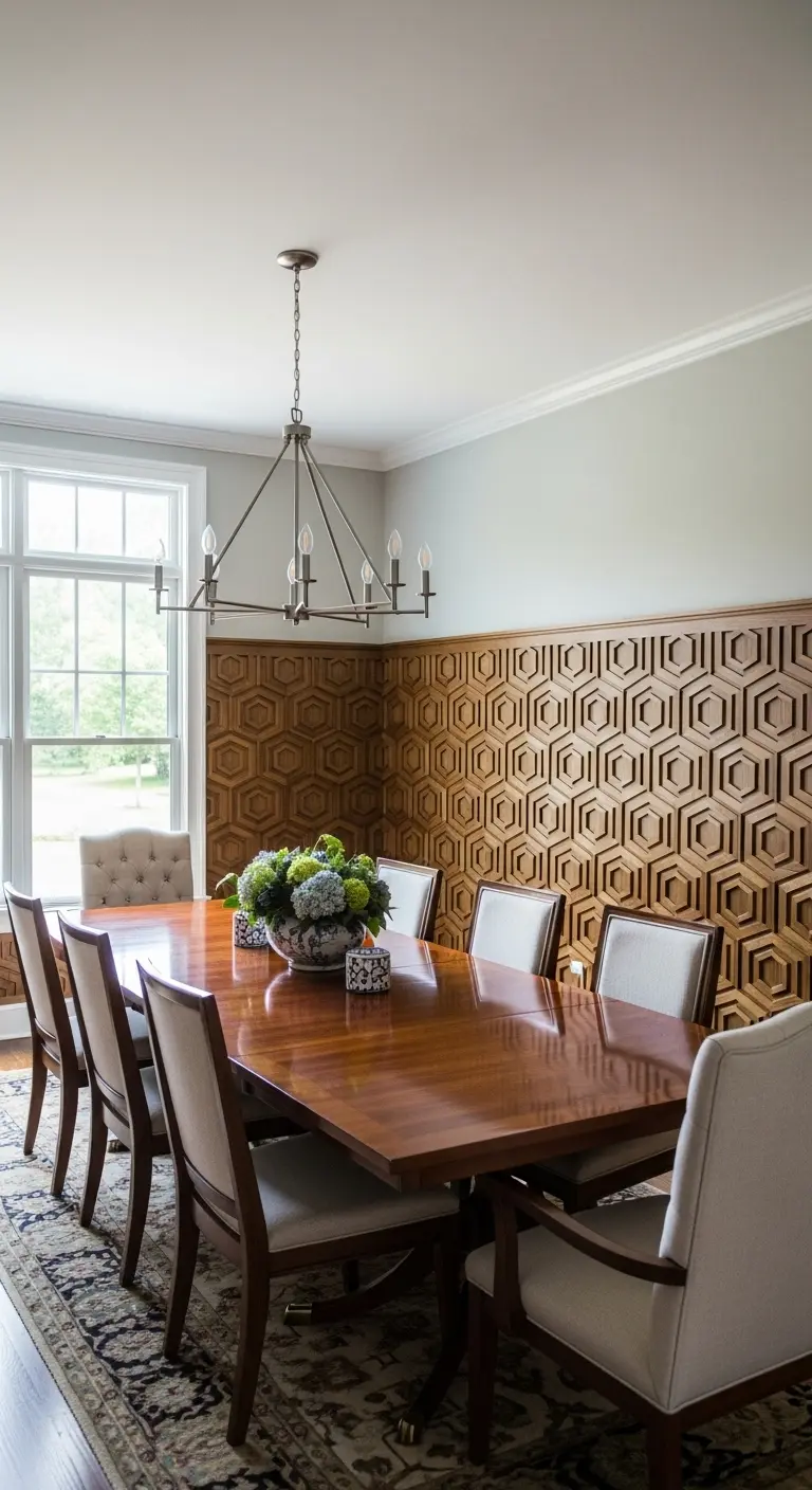 19. Patterned or Geometric Wainscoting