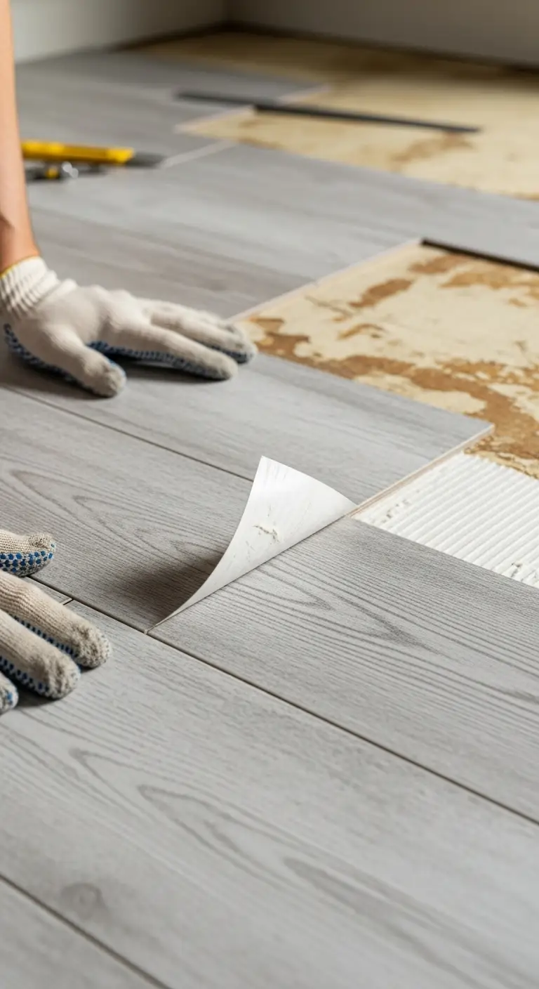 19. Peel-and-Stick Vinyl Tiles