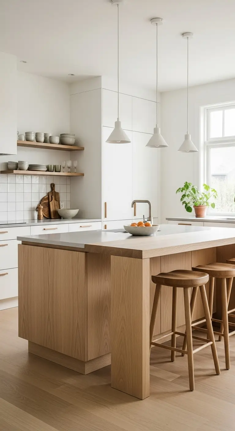 Scandinavian-Inspired Kitchen Islands with Seating