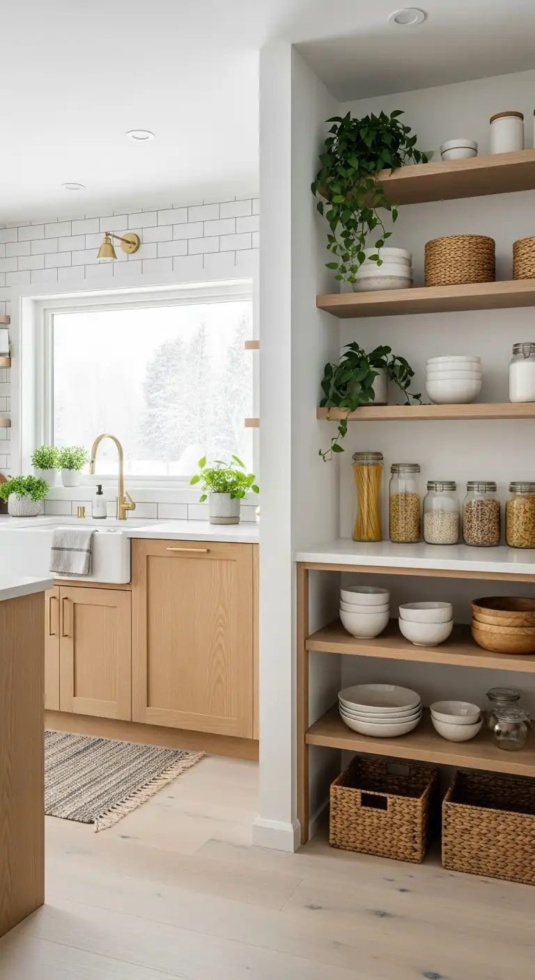 Scandinavian Kitchen Open Pantry