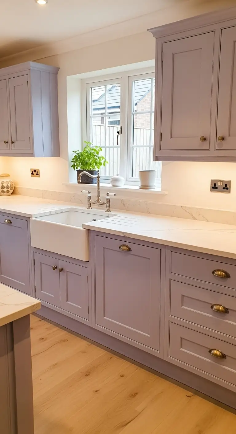 Soft Lavender Cabinets