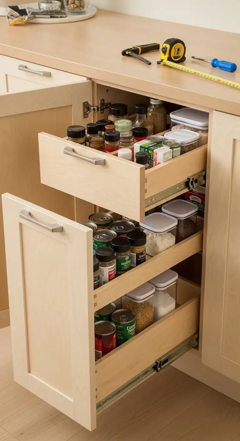 2. Add Pull-Out Pantry Drawers