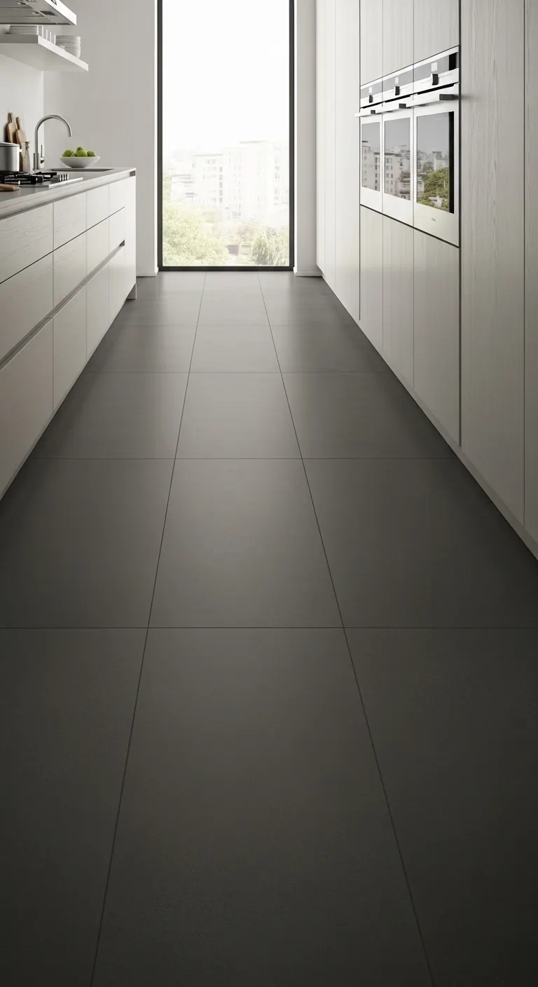 2. Charcoal Porcelain Tiles