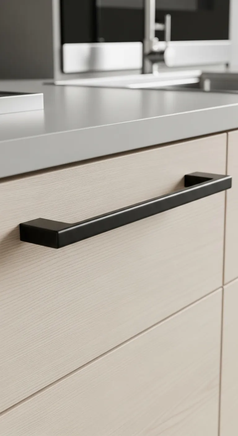 Matte Black Handles for Bold Contrast