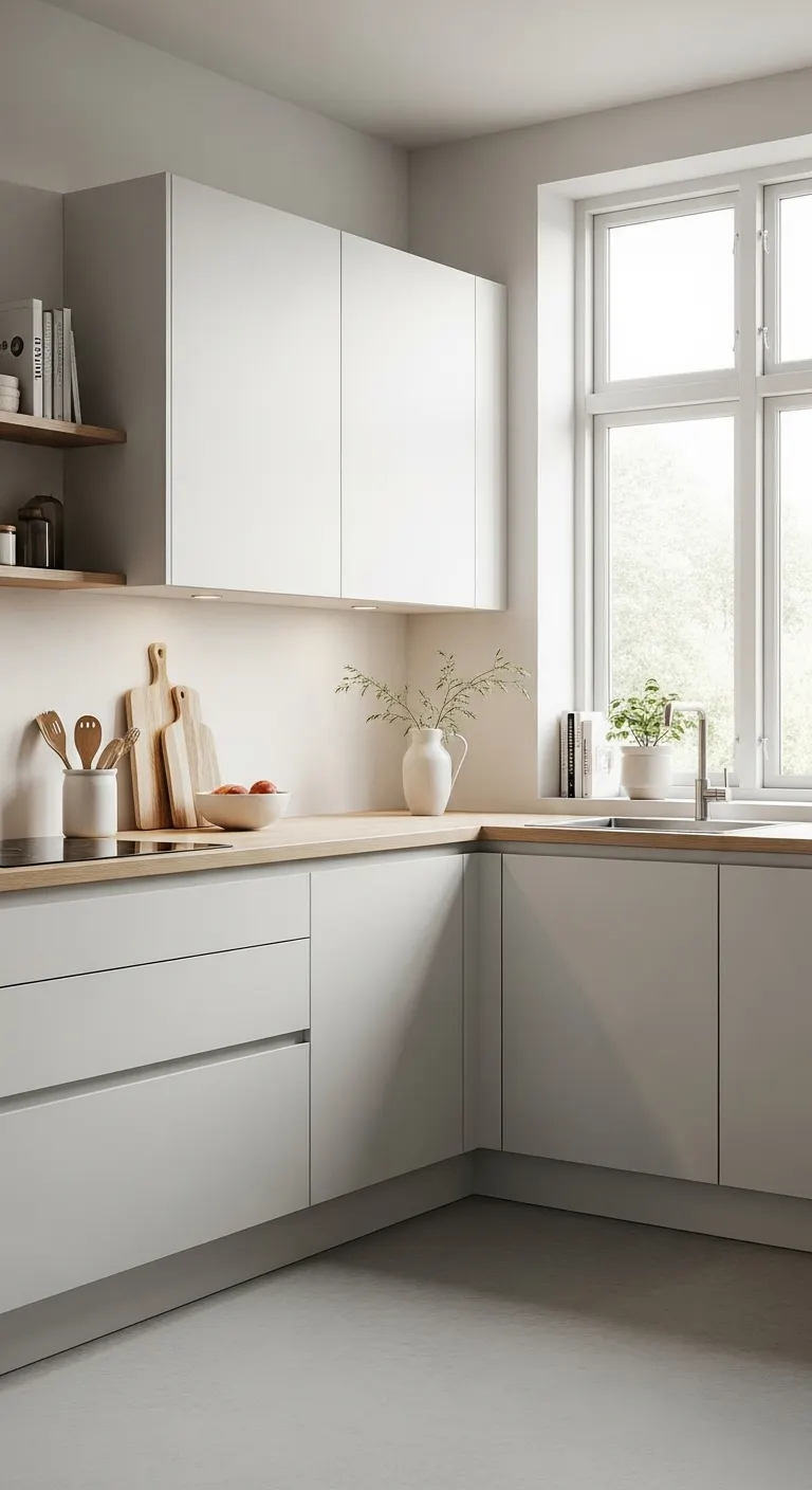 Matte White Scandinavian Cabinets for a Clean Look