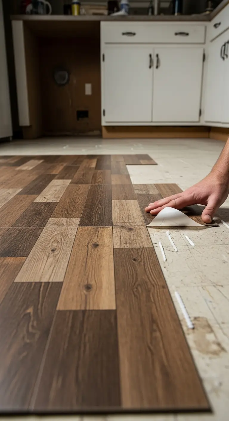 2. Peel-and-Stick Vinyl Tiles