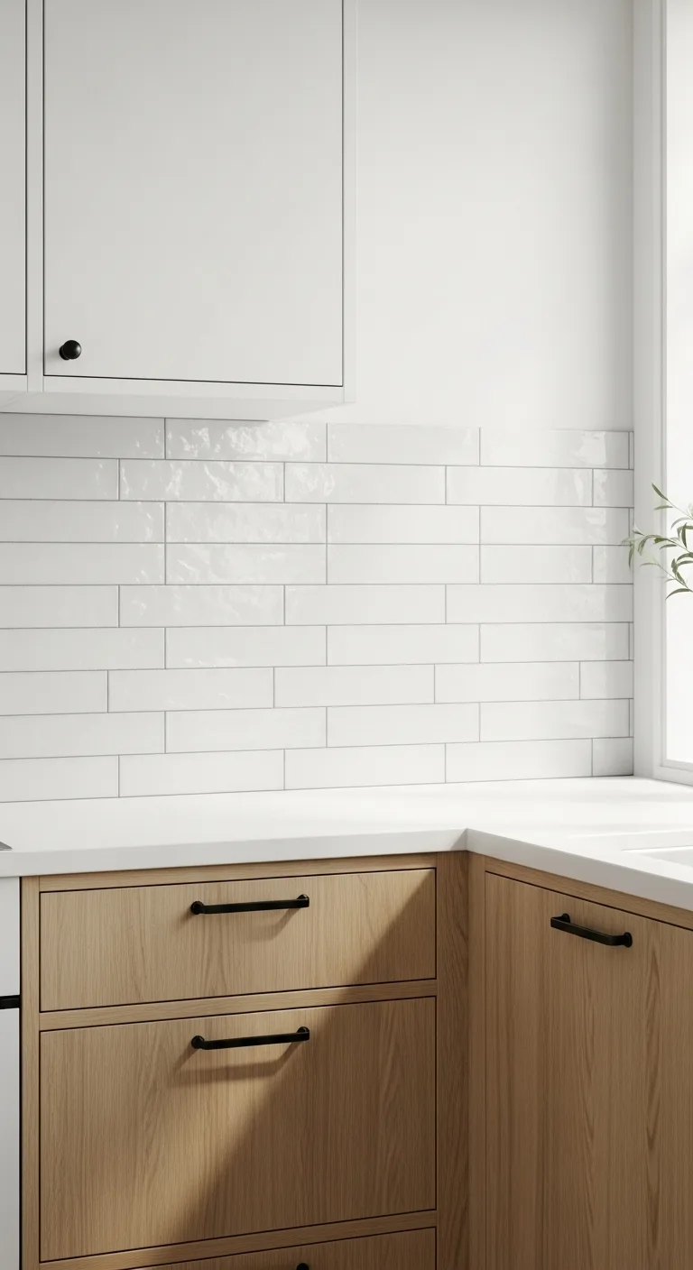 2. Textured White Ceramic Tiles for Subtle Depth