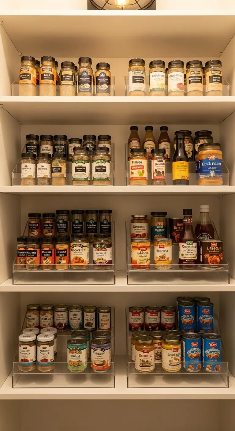 2. Tiered Shelf Risers for Small Items