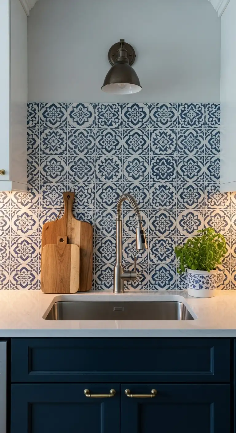 2. Use a Bold, Patterned Backsplash