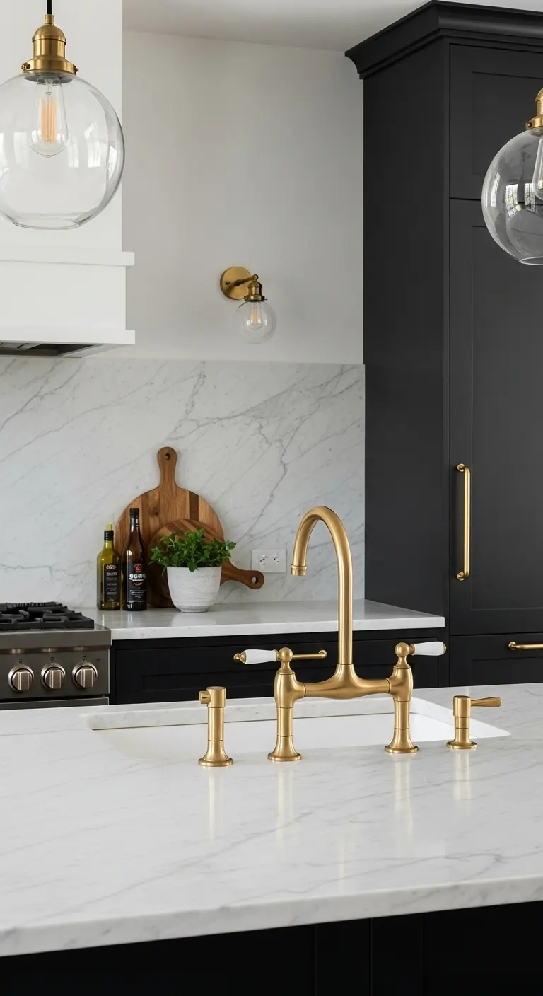 Warm Brass Fixtures for a Modern Luxe Touch