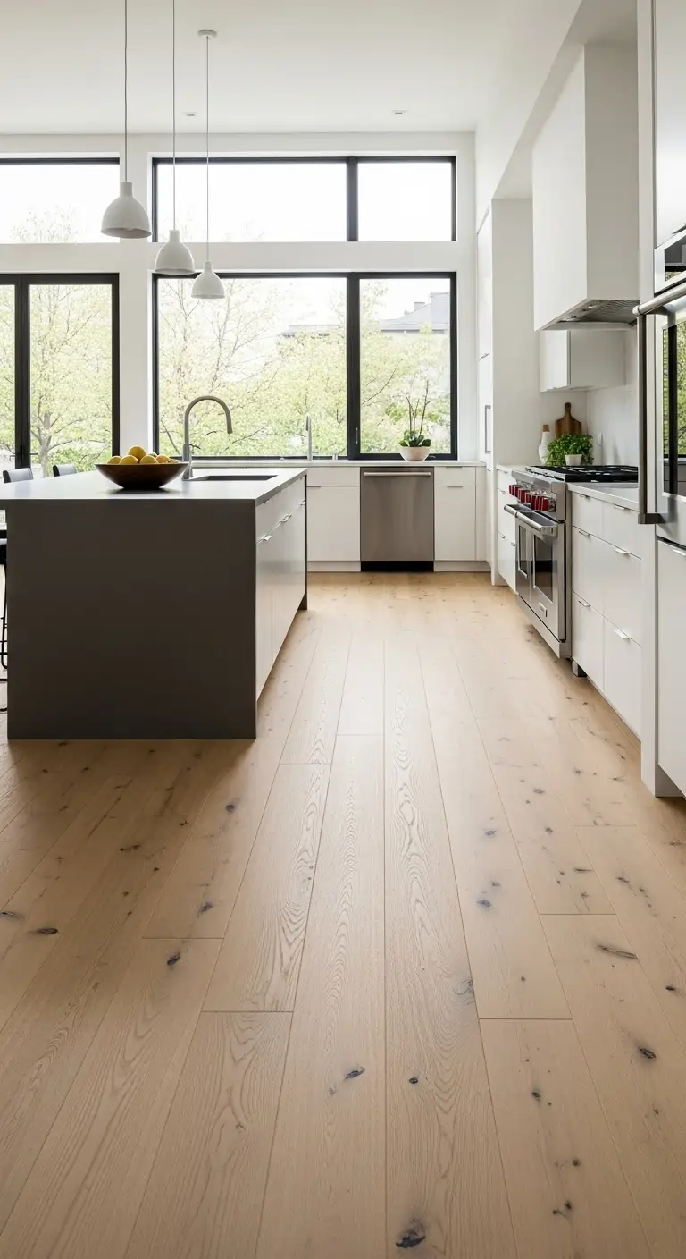 2. Wide Plank Hardwood Flooring