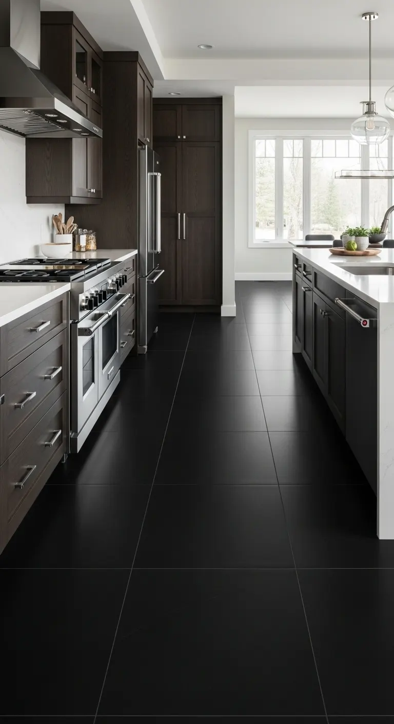 20. Black Large-Format Tiles
