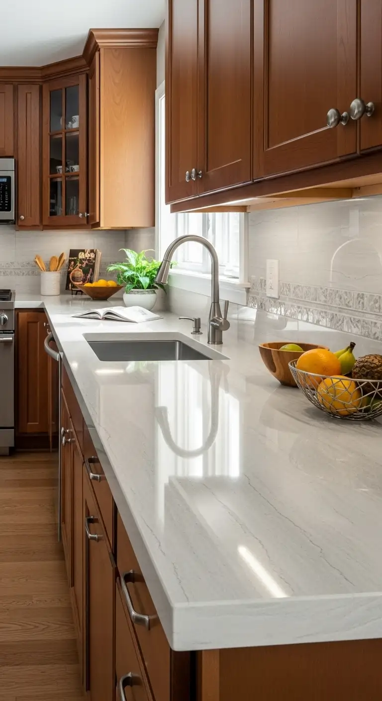 Ceramic Countertops with Matching Backsplashes