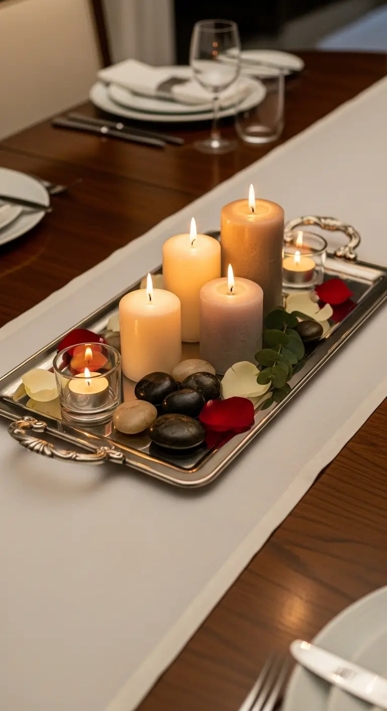 20. Decorative Tray with Candles