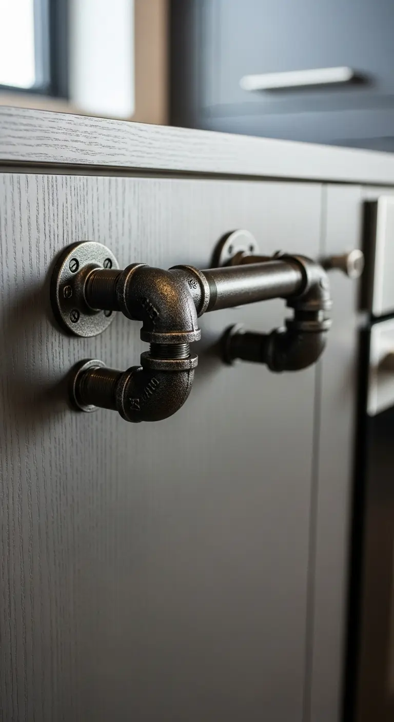 Industrial Pipe Handles for Urban Kitchens