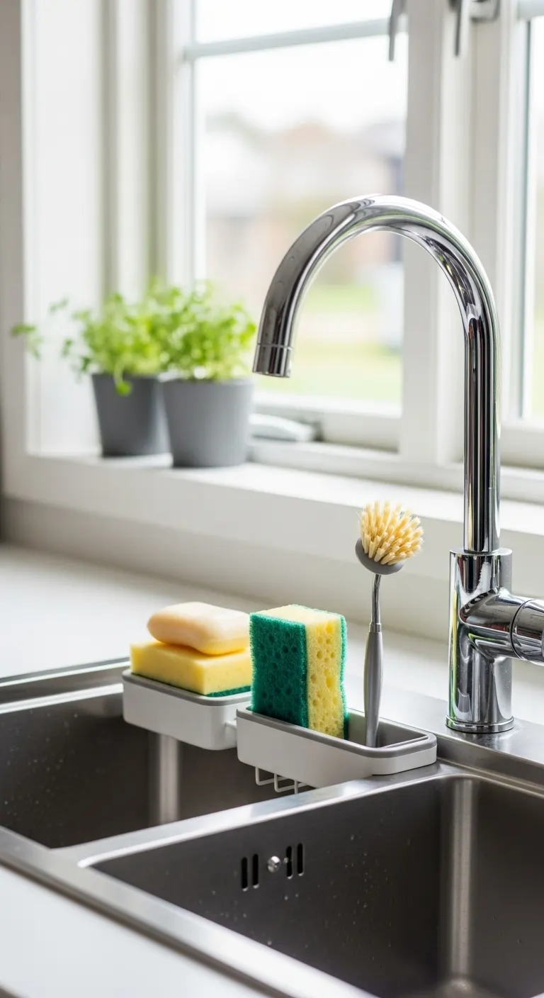 20. Install a Soap and Sponge Combo Holder