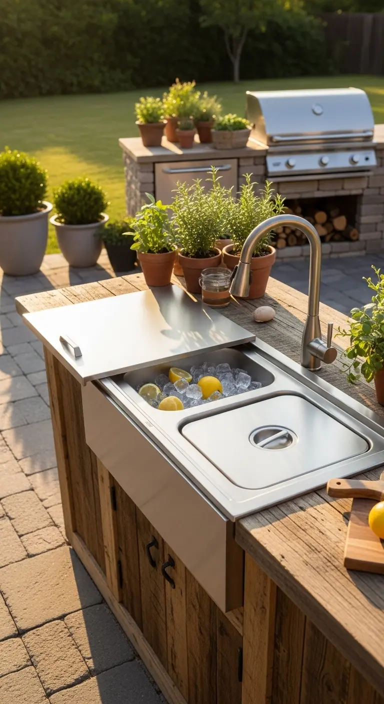 20. Outdoor Sink with Sliding Cover