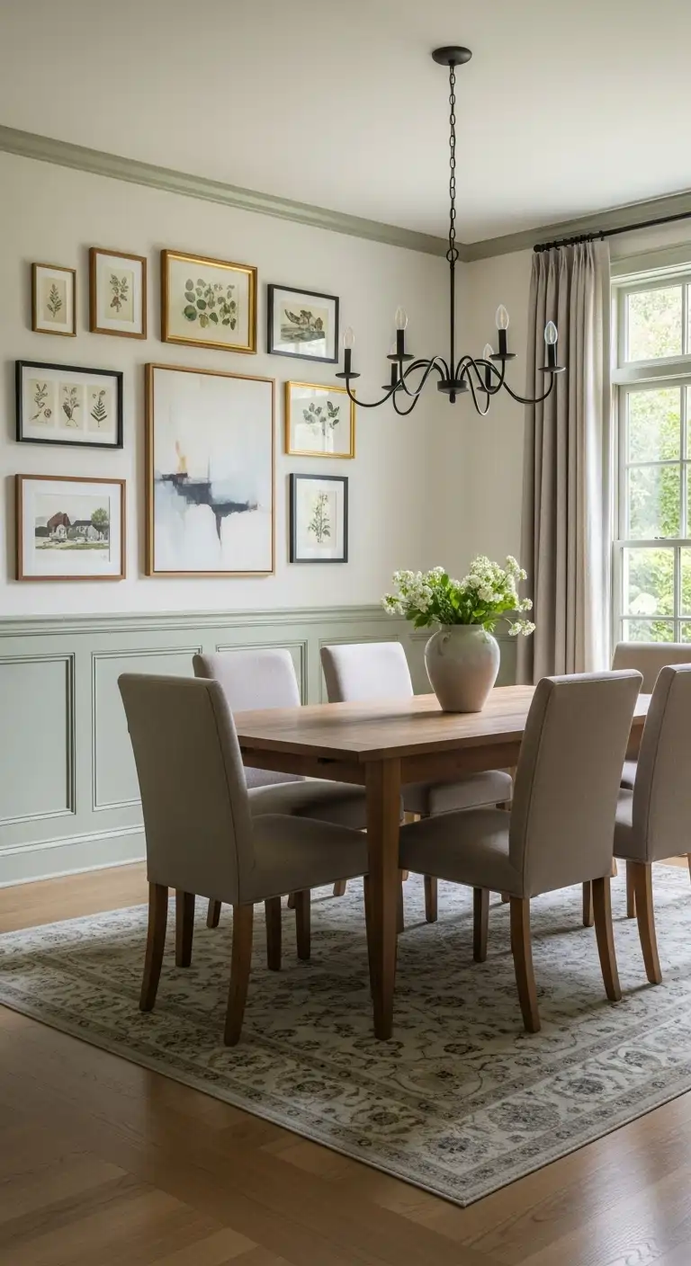 20. Painted Paneling with Art Display