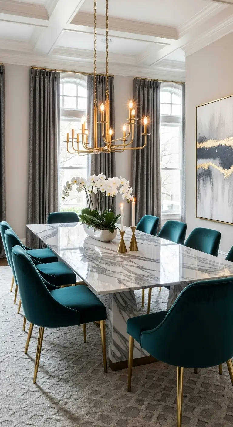 20. Paired with Velvet Seating for Rich Texture