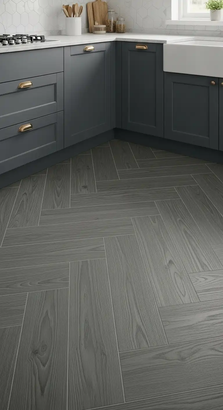 20. Slate Grey Wood-Look Tiles