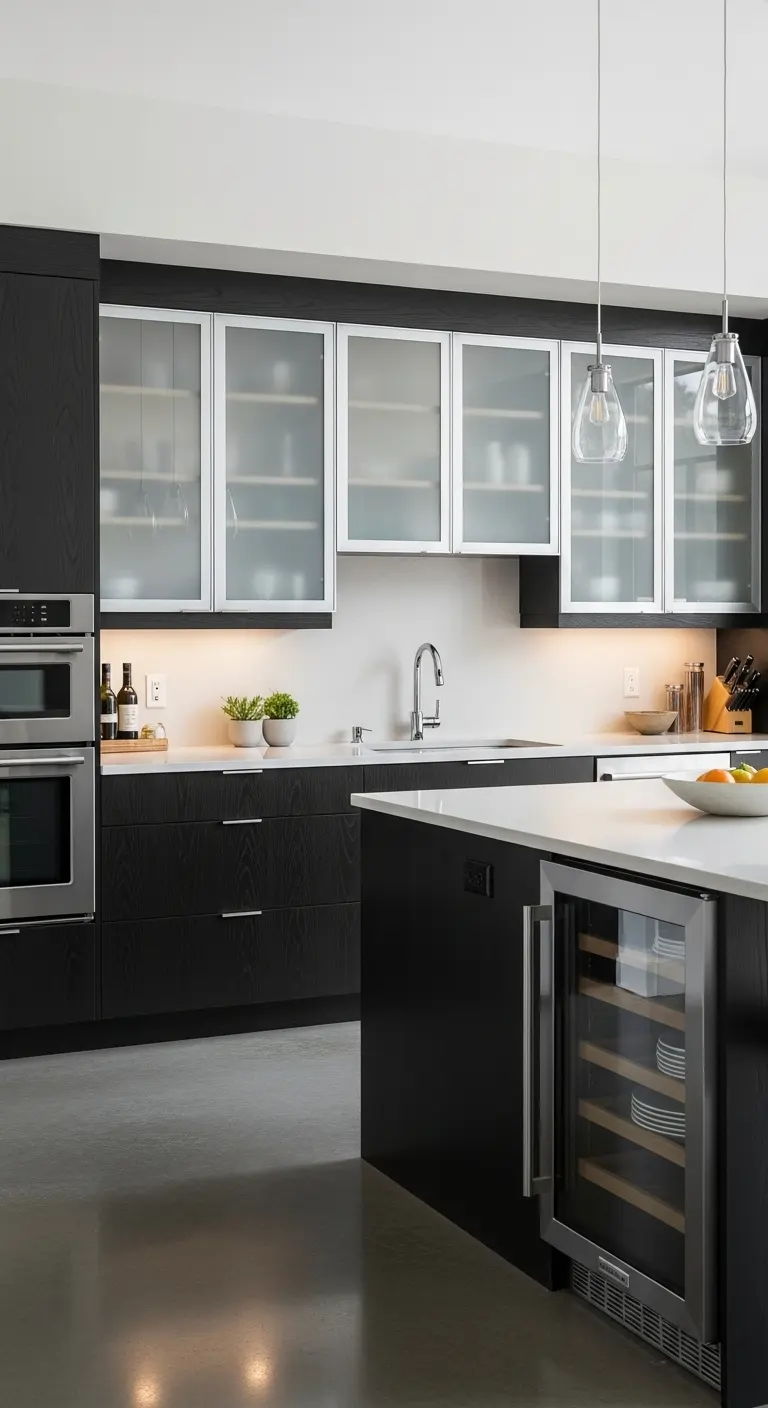 Blur Glass-Front Cabinets