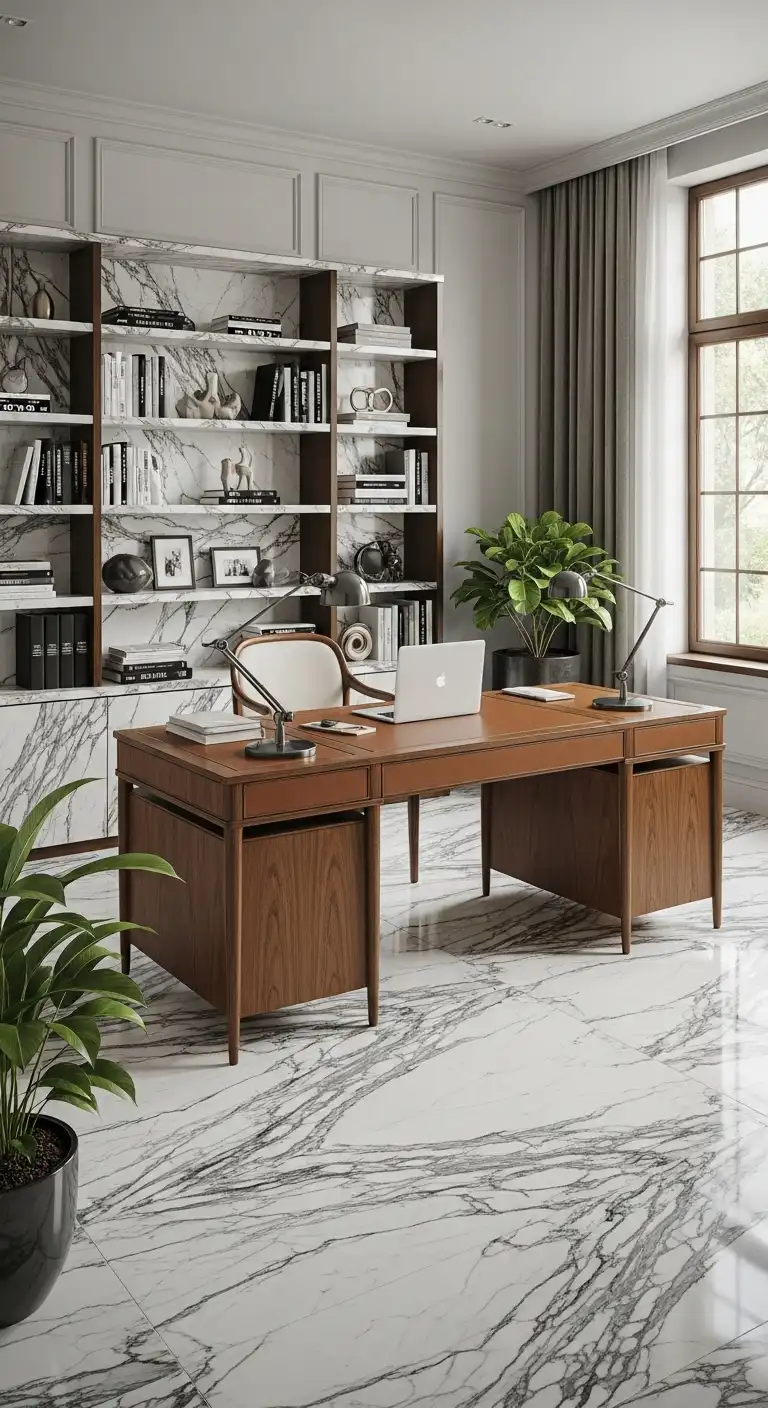 Calacatta Marble in Home Offices