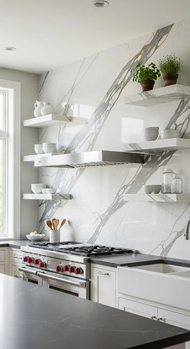 21. Calacatta with Integrated Shelves