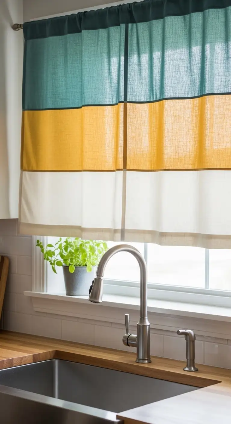 21. Color-Blocked Curtains