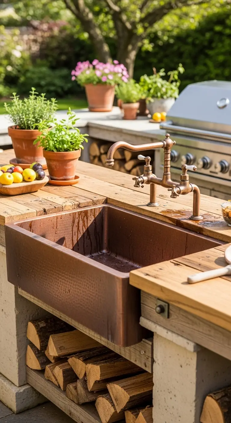21. Copper Farmhouse Outdoor Sink