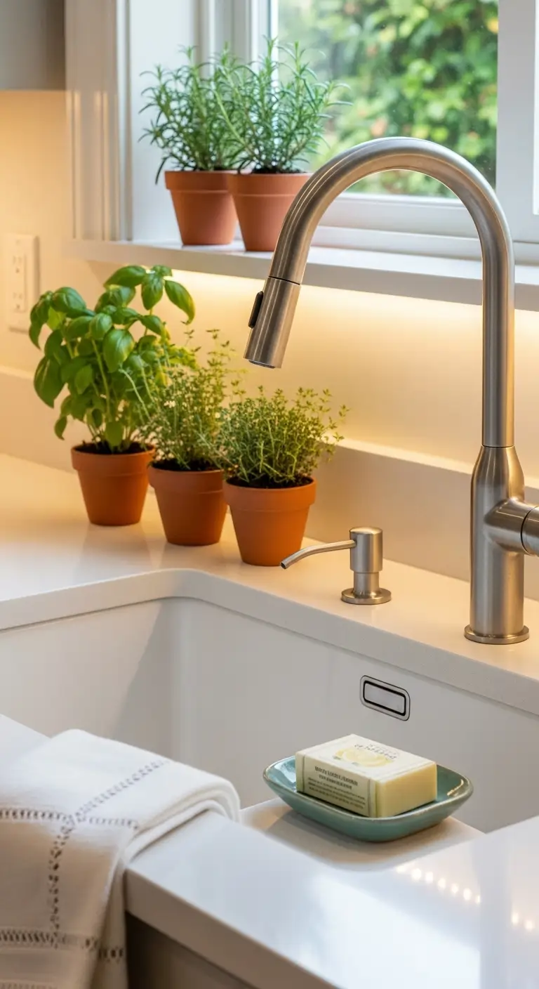21. Elegant Faucet-Mounted Soap Dispenser