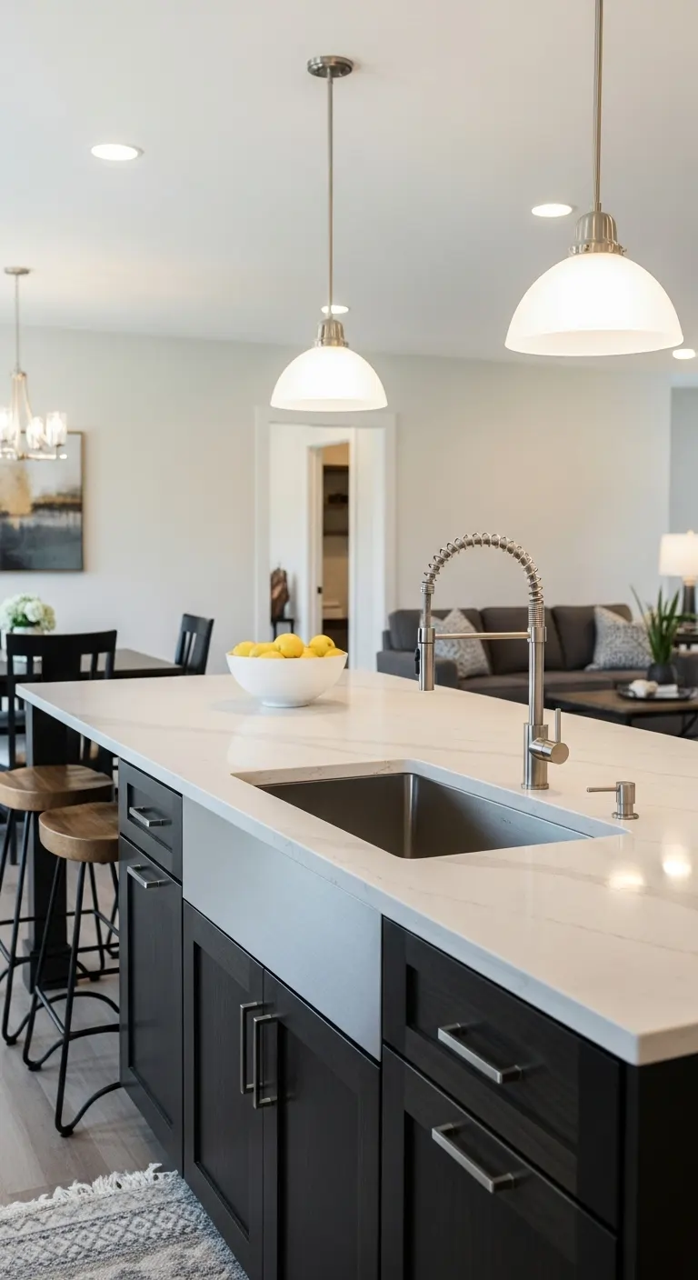 21. Open Concept Island with Prep Sink