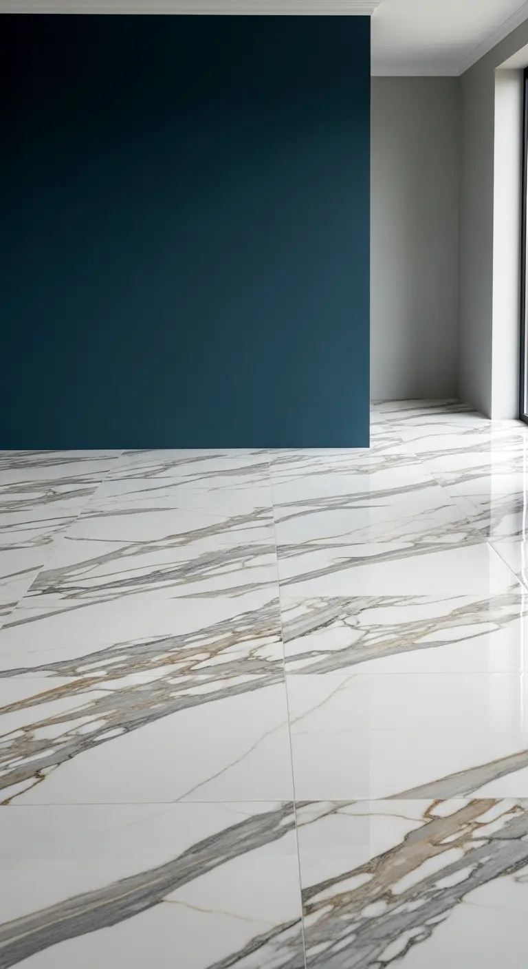 Combining Calacatta Marble with Bold Wall Colors