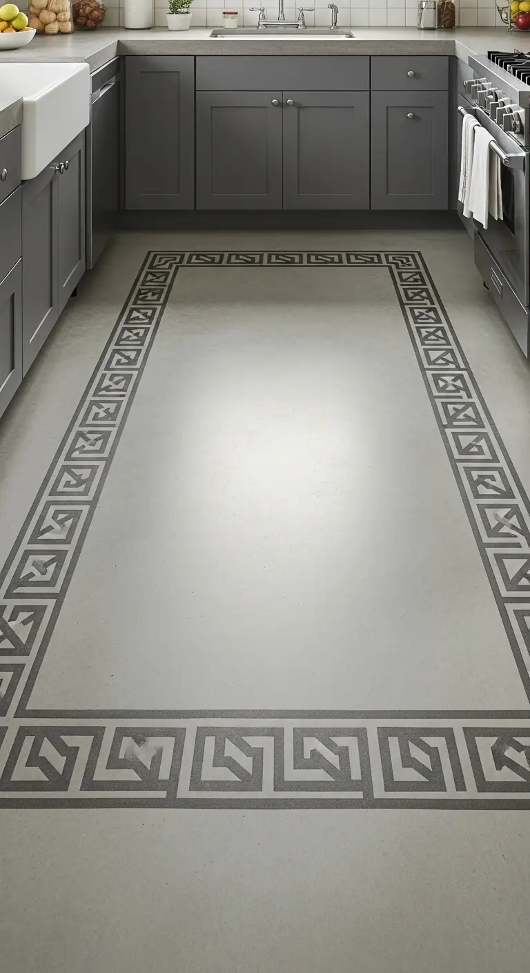 22. Concrete Stain with Patterned Borders