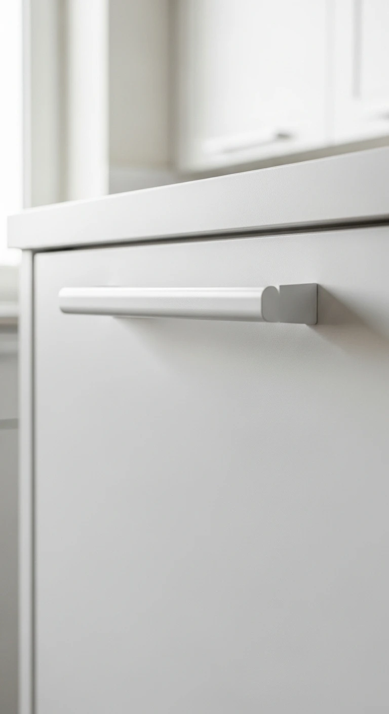 Matte White Handles for Clean and Cohesive Design