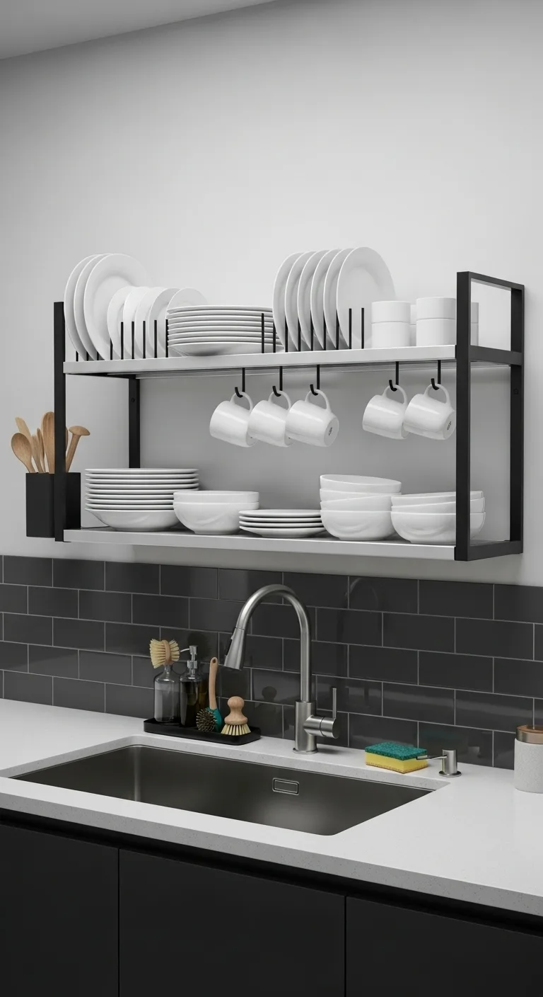 23. Install Open Rack for Dishes