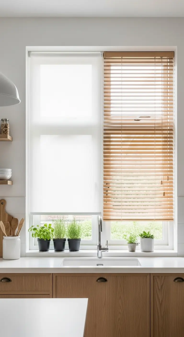 Scandinavian Kitchen Window Treatments for Light and Privacy