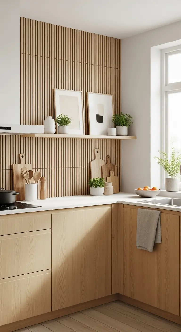 23. Thin Vertical Slat Tiles for Modern Texture