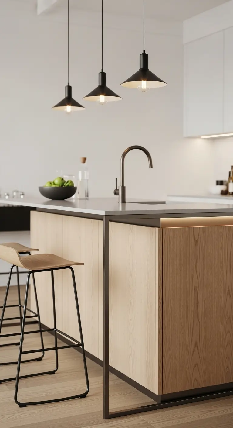 Island with Metal Accents