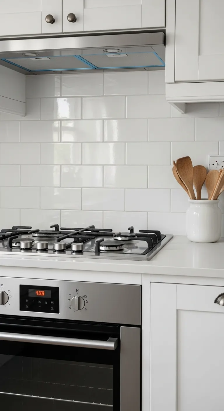 24. Off-White Glossy Tiles for Reflective Light