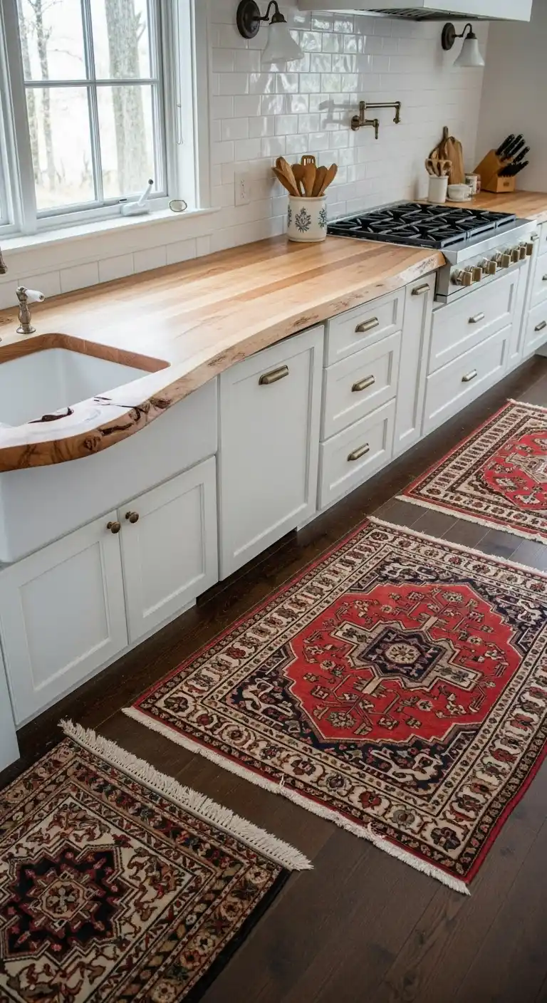 Maple Slab with Accent Rugs