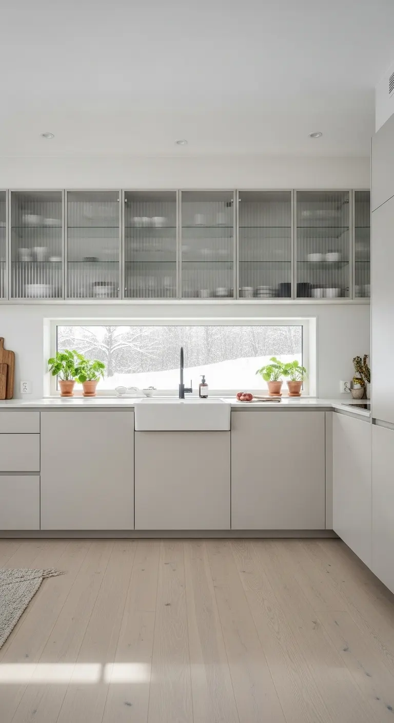 Scandinavian Kitchen Glass Cabinets